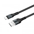 ColorWay Дата кабель USB 2.0 AM to Lightning 1.0m nylon black ColorWay (CW-CBUL045-BK)
