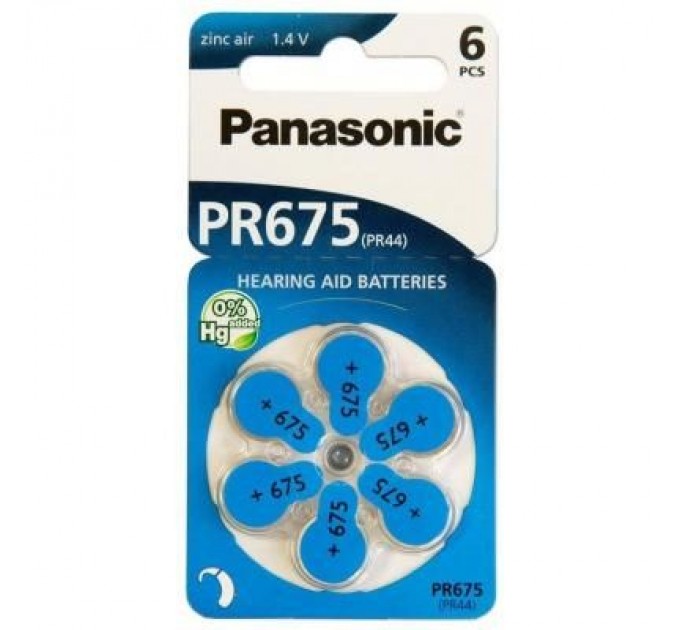 Panasonic Батарейка Panasonic PR44 / PR675 (1.4V) * 6 (PR-675H/6LB)