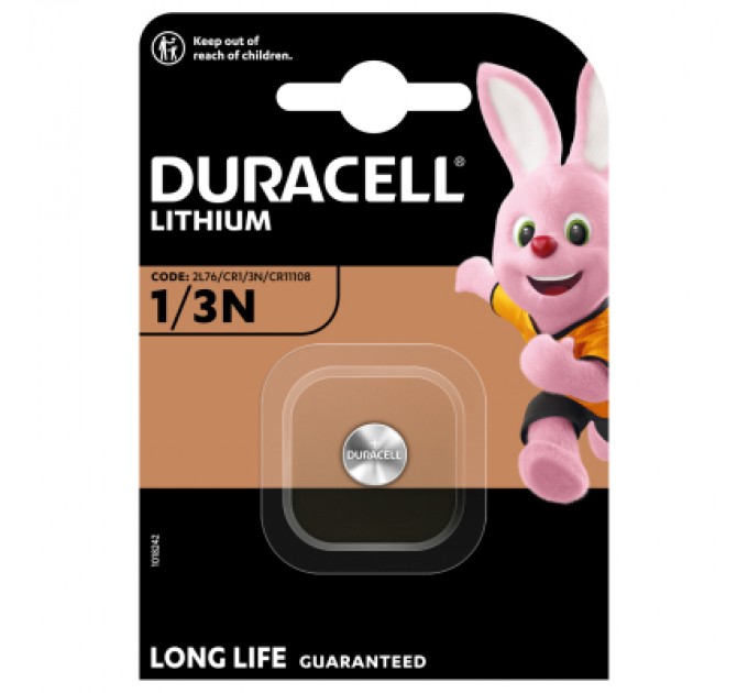 Duracell Батарейка 1/3N 3V спеціальна літієва, 2L76 / CR1 / 3N / CR11108, 1 шт. в упаковці Duracell (5007803)