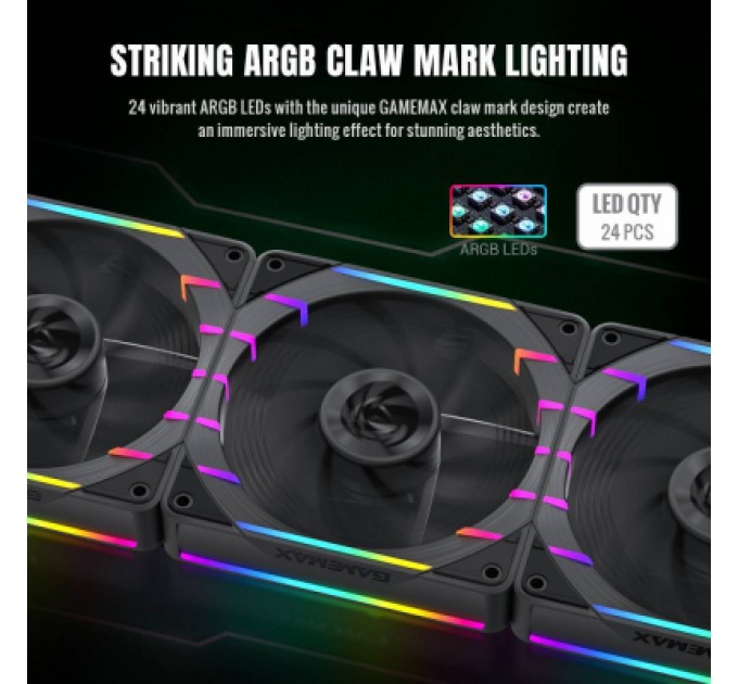Gamemax Кулер до корпусу Gamemax Tornado T12 ARGB-R