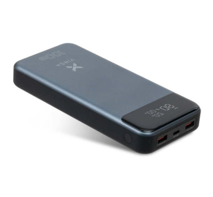 Vinga Батарея універсальна Vinga 30000 mAh 100W Display VA Grey (Li-Ion) (VPBB30100)