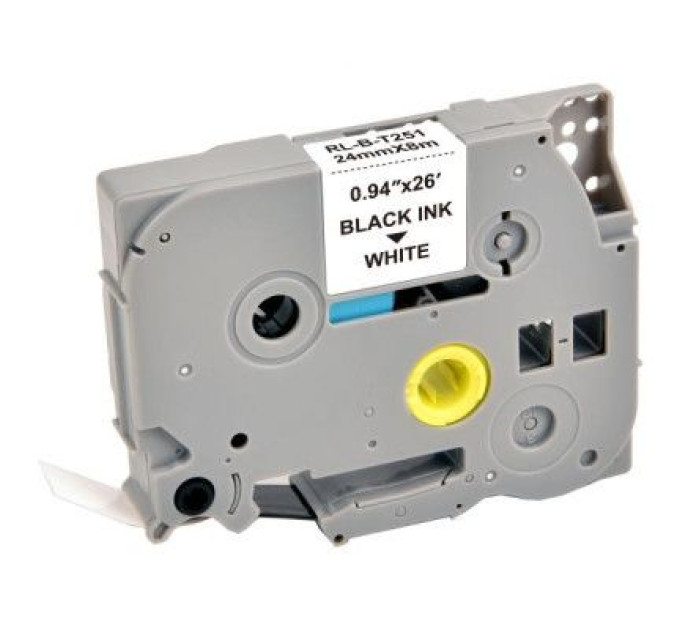 UKRMARK Стрічка для принтера етикеток UKRMARK RL-B-T251P-BK/WT, аналог TZE251. 24 мм х 8 м (900245)