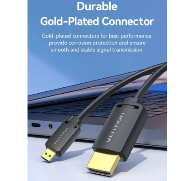 Vention Кабель мультимедійний HDMI A to HDMI C (mini), 1.5m V2.0 4K 60Hz 18Gbps HDR Dolby Vention (AGHBG)