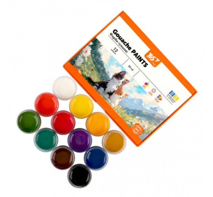 Yes Гуашеві фарби Yes Orange Line 12 кольорів по 20 мл (230432)