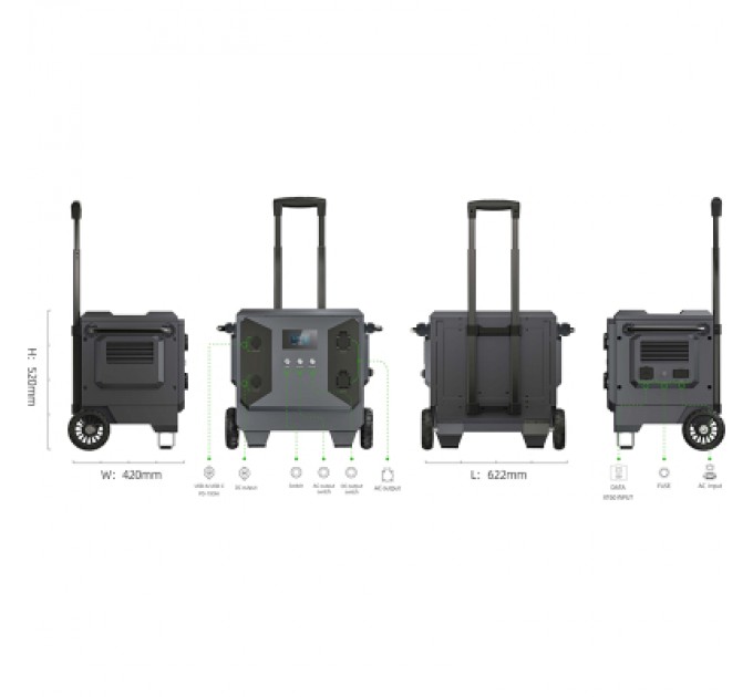 PowerPlant Зарядна станція PowerPlant M50 5120Wh (PB931439)