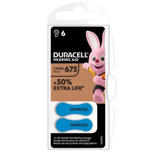Duracell Батарейка Duracell PR44 / 675 * 6 (5004326)