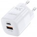 Choetech Зарядний пристрій Choetech GaN USB-A/USB-C 33W QC3.0/PD/PPS (PD5006-EU-WH)