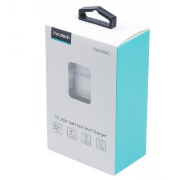 Choetech Зарядний пристрій Choetech GaN USB-A/USB-C 33W QC3.0/PD/PPS (PD5006-EU-WH)