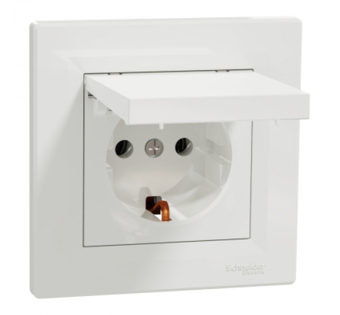 Schneider Electric Розетка Schneider Electric ASFORA з кришкою, біла (EPH3100121)