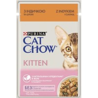 Вологий корм для кішок Purina Cat Chow Kitten з індичкою та цукіні в желе 85г (7613036595001)