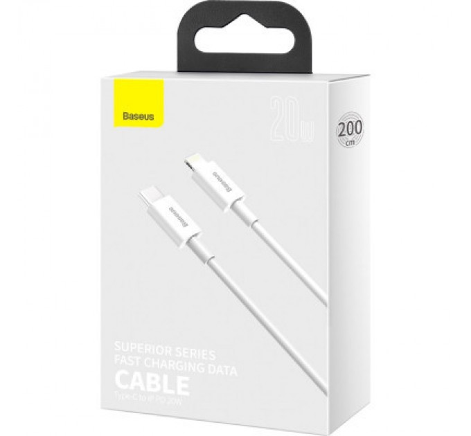 Baseus Дата кабель USB-C to Lightning 1.0m 20W Superior Series White Baseus (CATLYS-A02)