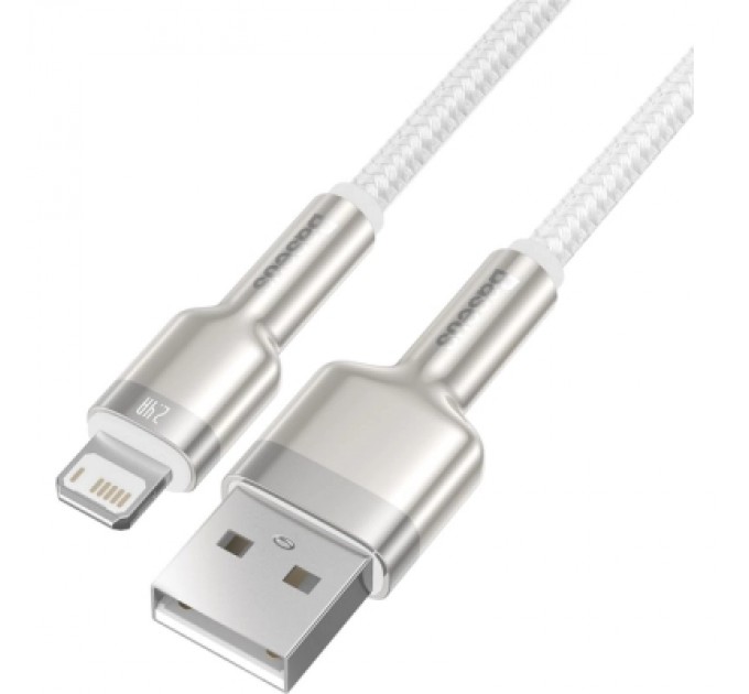 Baseus Дата кабель USB 2.0 AM to Lightning 2.0m Cafule Series Metal 2.4A White Baseus (CALJK-B02)