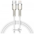 Baseus Дата кабель USB-C to Lightning 1.0m Cafule Metal PD 20W white Baseus (CATLJK-A02)