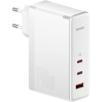 Зарядний пристрій Baseus GaN5 Pro Fast Charger 2C+U 140W + Cable 1.0m Type-C 240W white (CCGP100202)