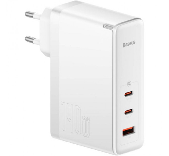Baseus Зарядний пристрій Baseus GaN5 Pro Fast Charger 2C+U 140W + Cable 1.0m Type-C 240W white (CCGP100202)