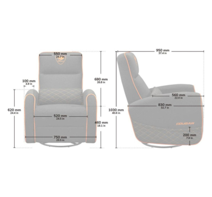 Cougar Крісло ігрове Cougar Fidom Gray