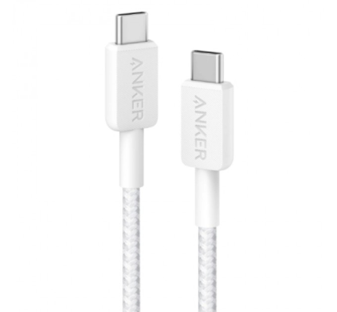 Anker Дата кабель USB-C to USB-C 0.9m nylon 322 white Anker (A81F5H21/A81F5G21)