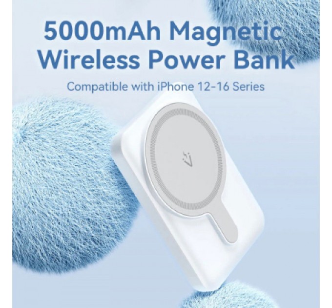 Vention Батарея універсальна Vention Magnetic Wireless 5000mAh 20W 3A, PD USB-C, Light Indicator, White (FHSW0)