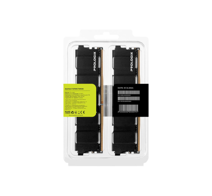 Prologix Модуль пам`ятi DDR5 2x16GB/6000 Prologix Black (PRO32GB6000B5K)