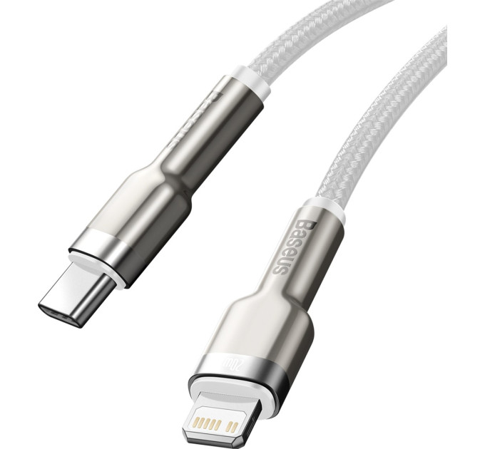 Baseus Кабель Baseus Cafule Metal USB-C-Lightning, 1м White (6953156202078)