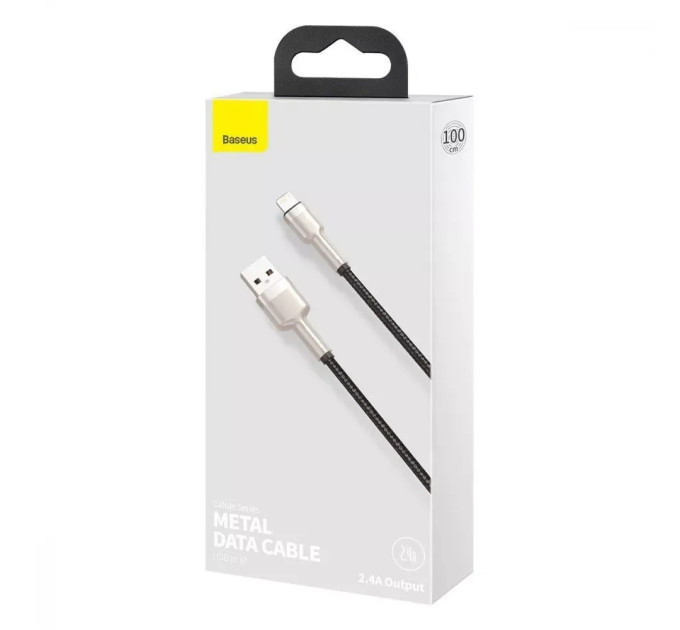 Baseus Кабель Baseus Cafule Metal USB-Lightning, 2.4A, 1м Black (6953156202245)