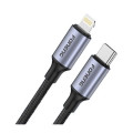 Foneng Кабель Foneng X95 Metal Head Braided Cable USB-C - Lightning PD20W, 1.2 м, Black (X95-CA-TCIP)
