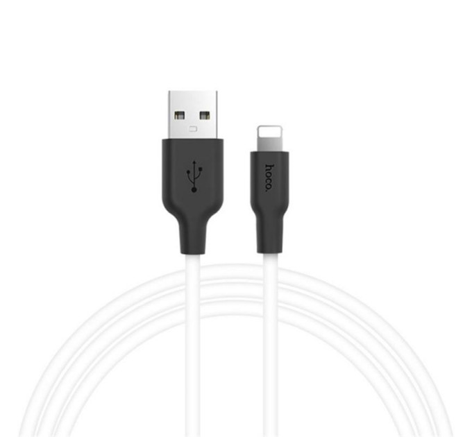 HOCO Кабель Hoco X21 Plus Silicone USB - Lightning, 1 м, Black/White (D25701)