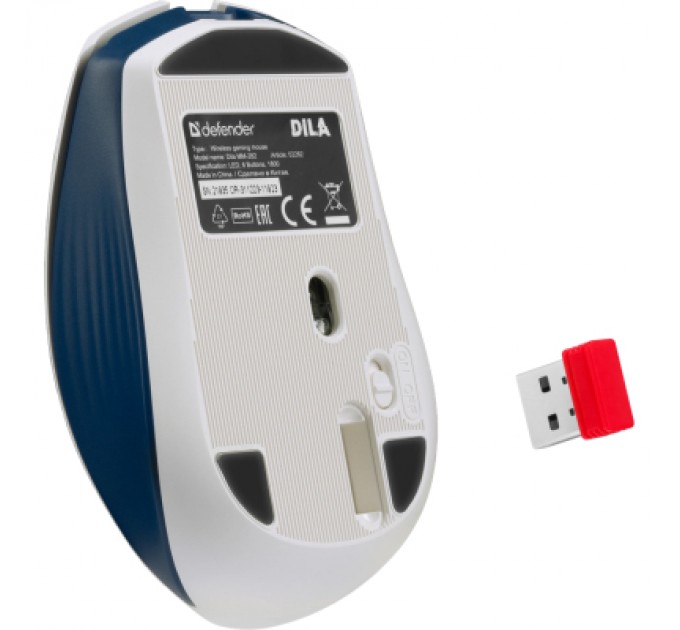 Defender Мишка Defender Dila MM-282 Wireless White/Blue (52282)