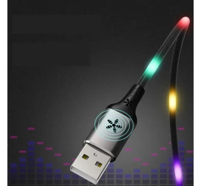 Remax Кабель Remax RC-133i EL Luminous (Sound-Activated) USB - Lightning (M/M), 1 м Black (6954851297567)