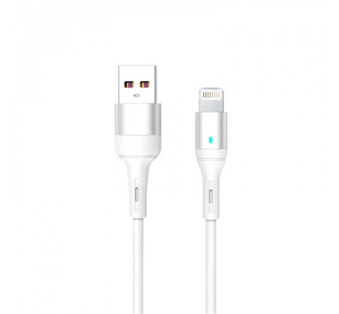 SkyDolphin Кабель SkyDolphin S06L LED Smart Power USB - Lightning (M/M), 1 м, White (USB-000555)