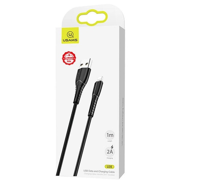 Usams Кабель Usams US-SJ364 USB - Lightning, 1 м, Black (SJ364USB01)