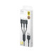 WK Кабель WK WDC-137 Upine Series 3-in-1 USB - Lightning + micro USB + USB Type-C (M/M), 1.2 м, Black (6941027616284)