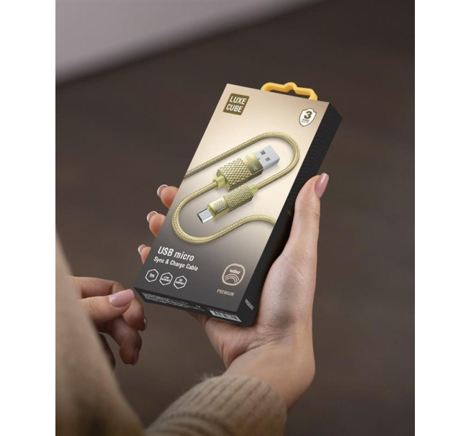 Luxe Cube Кабель Luxe Cube Premium USB - micro USB (M/M), 1 м, золотистий (8889986489885)