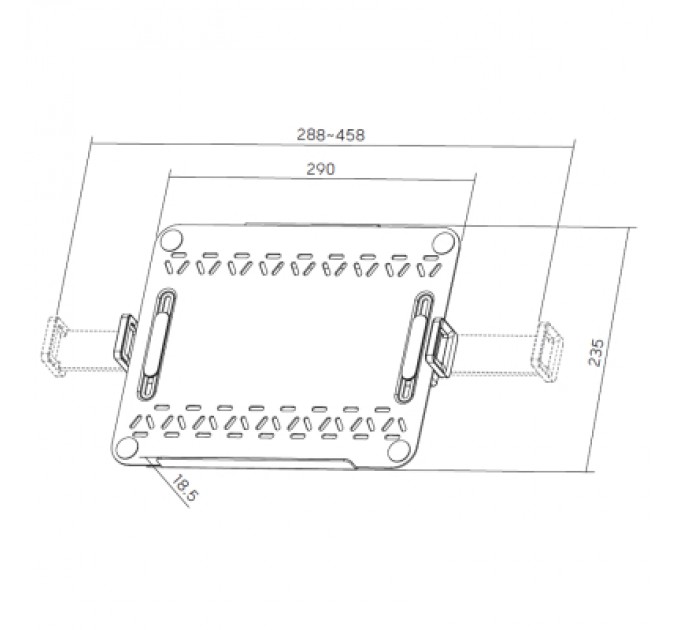 OfficePro Підставка до ноутбука OfficePro для кронштейнів VESA 75x75, 100x100 (LH340W)