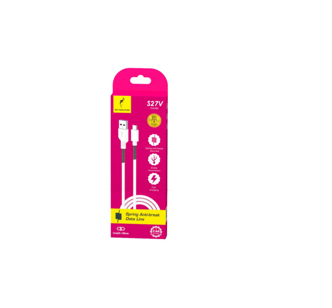 SkyDolphin Кабель SkyDolphin S27V Spring Anti-Brake USB - micro USB (M/M), 1 м, White (SDUSB-000612)