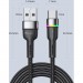 Essager Дата кабель USB 2.0 AM to USB-C 0.5m 3A LED black Essager (EXCT-XCDB01)