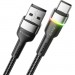 Essager Дата кабель USB 2.0 AM to USB-C 0.5m 3A LED black Essager (EXCT-XCDB01)