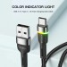 Essager Дата кабель USB 2.0 AM to USB-C 2.0m 3A LED black Essager (EXCT-XCDA01)