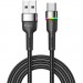 Essager Дата кабель USB 2.0 AM to USB-C 2.0m 3A LED black Essager (EXCT-XCDA01)