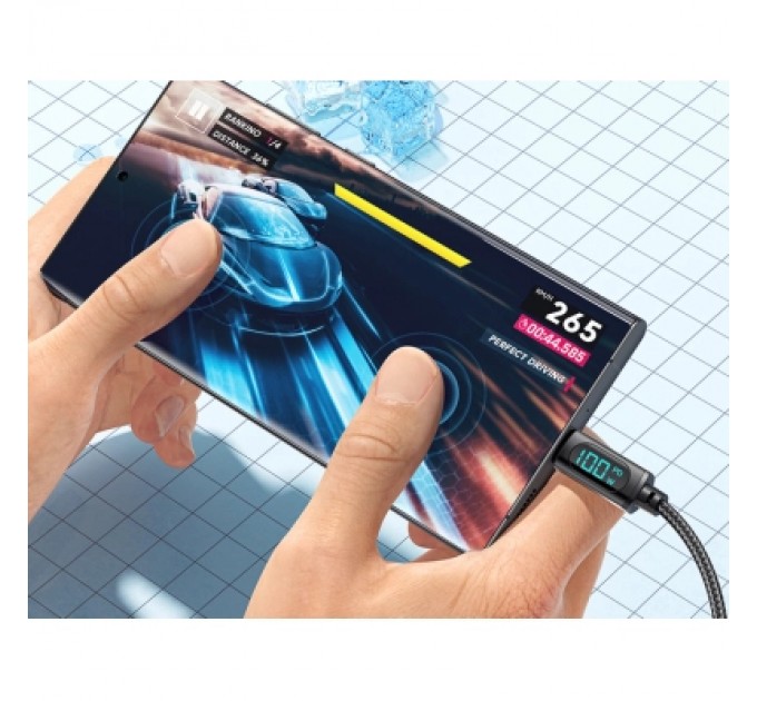 Essager Дата кабель USB 2.0 AM to USB-C 2.0m 7A LED black Essager (EXCT-XYA01-P)