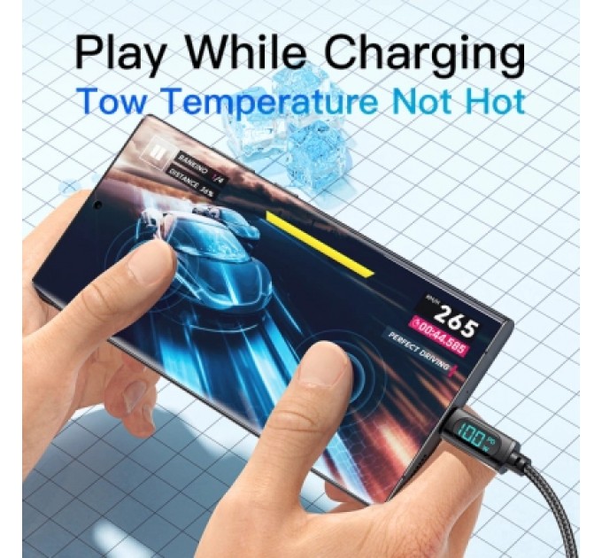 Essager Дата кабель USB-C to USB-C 1.0m 100W LED black Essager (EXCTT1-XY01-P)