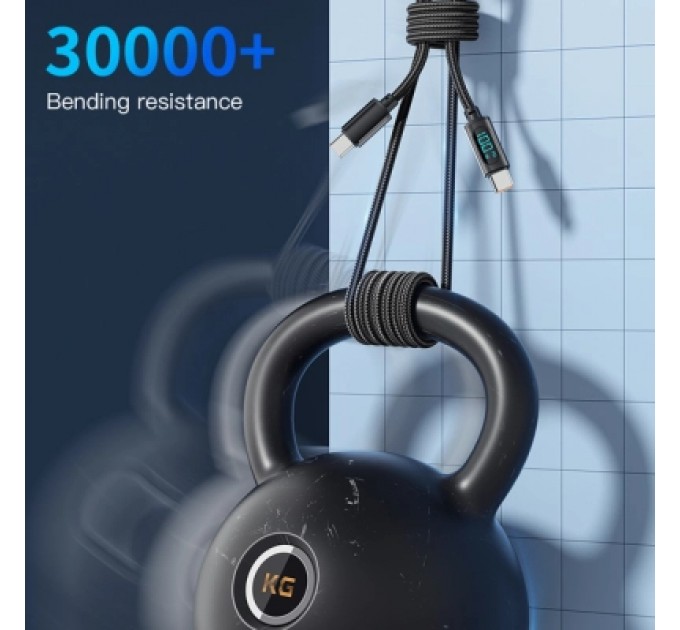 Essager Дата кабель USB-C to USB-C 1.0m 100W LED black Essager (EXCTT1-XY01-P)