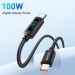 Essager Дата кабель USB-C to USB-C 1.0m 100W LED black Essager (EXCTT1-XY01-P)