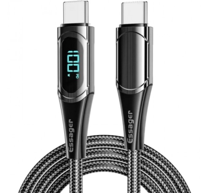 Essager Дата кабель USB-C to USB-C 2.0m 100W Digital Display black Essager (ES-XCTT1-YDA01)