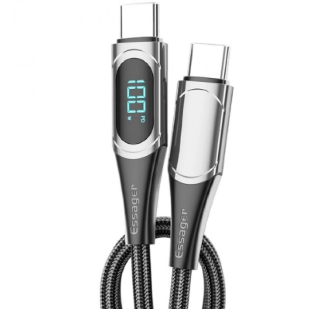 Essager Дата кабель USB-C to USB-C 2.0m 100W Digital Display black Essager (ES-XCTT1-YDA01)