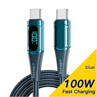 Дата кабель USB-C to USB-C 2.0m 100W Digital Display blue Essager (ES-XCTT1-YDA03)