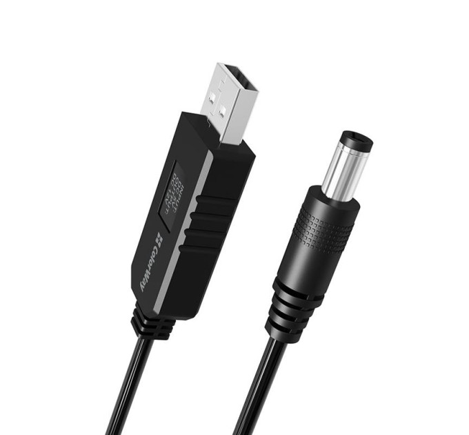 ColorWay Кабель ColorWay для роутера 12V (USB-DC 5.5х2.5mm) 1 м, Black (CW-CBUD067-BK)