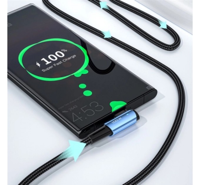 Essager Дата кабель USB-C to USB-C 2.0m 100W 90° corner black Essager (EXCTT1-CGWTA01)