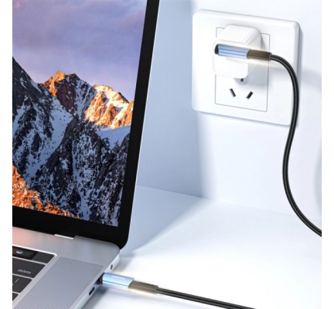Essager Дата кабель USB-C to USB-C 2.0m 100W 90° corner black Essager (EXCTT1-CGWTA01)