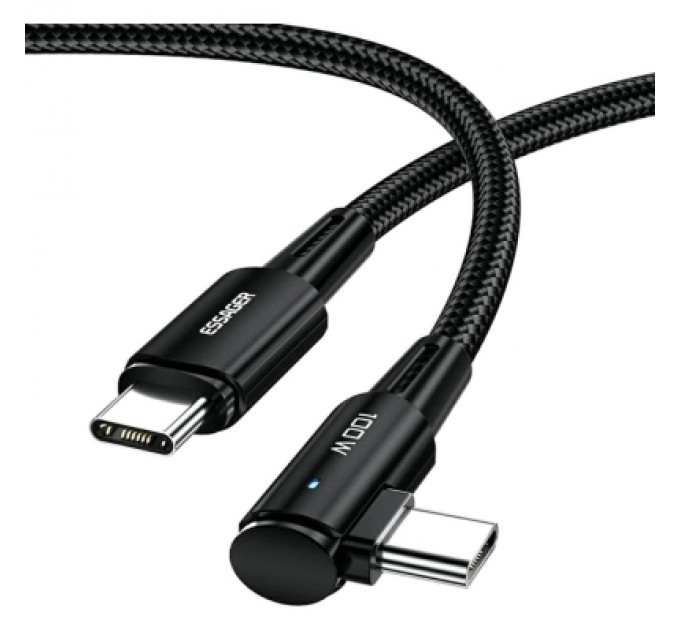 Essager Дата кабель USB-C to USB-C 2.0m 100W 90° corner black Essager (EXCTT1-CGWTA01)